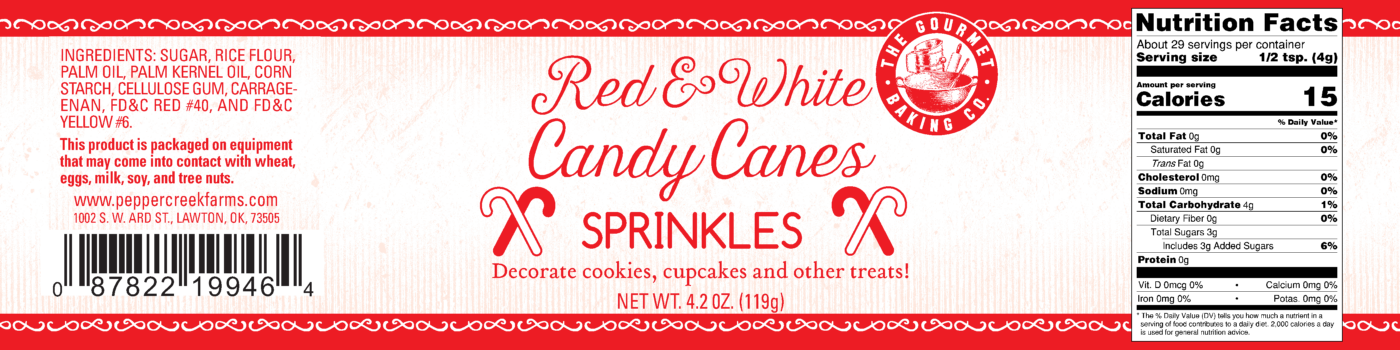 Md Of Red White Candy Cane Sprinkles