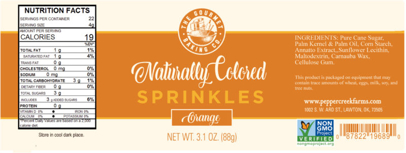 Orange Nodk Round Naturally Colored Sprinkles Nongmo
