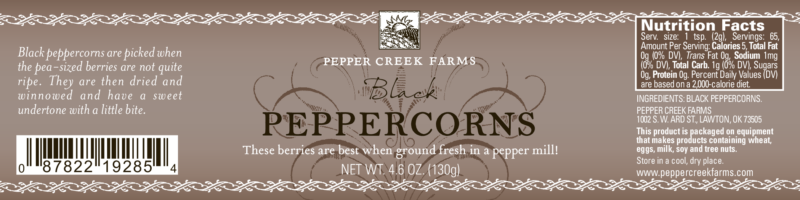 Pcf Med Of Black Peppercorn