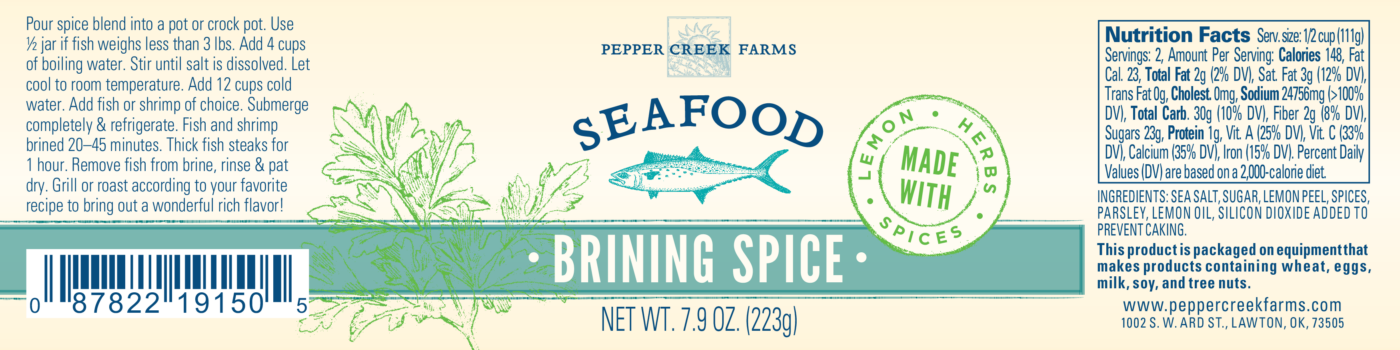 Pcf Seafood Brine Labels