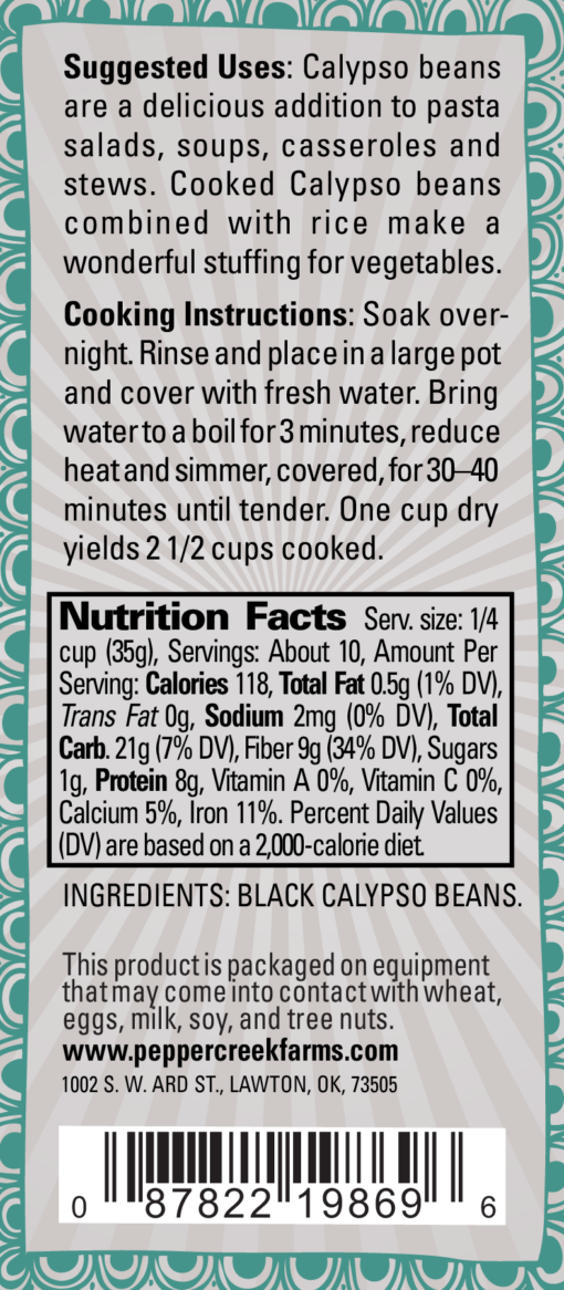 Pcf Black Calypso Beans Back