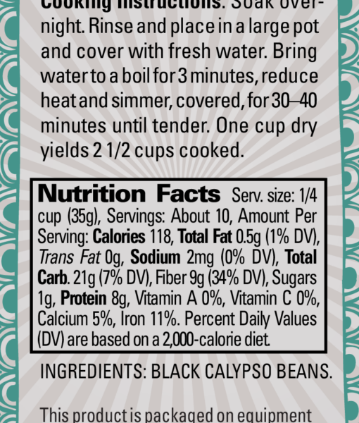 Pcf Black Calypso Beans Back