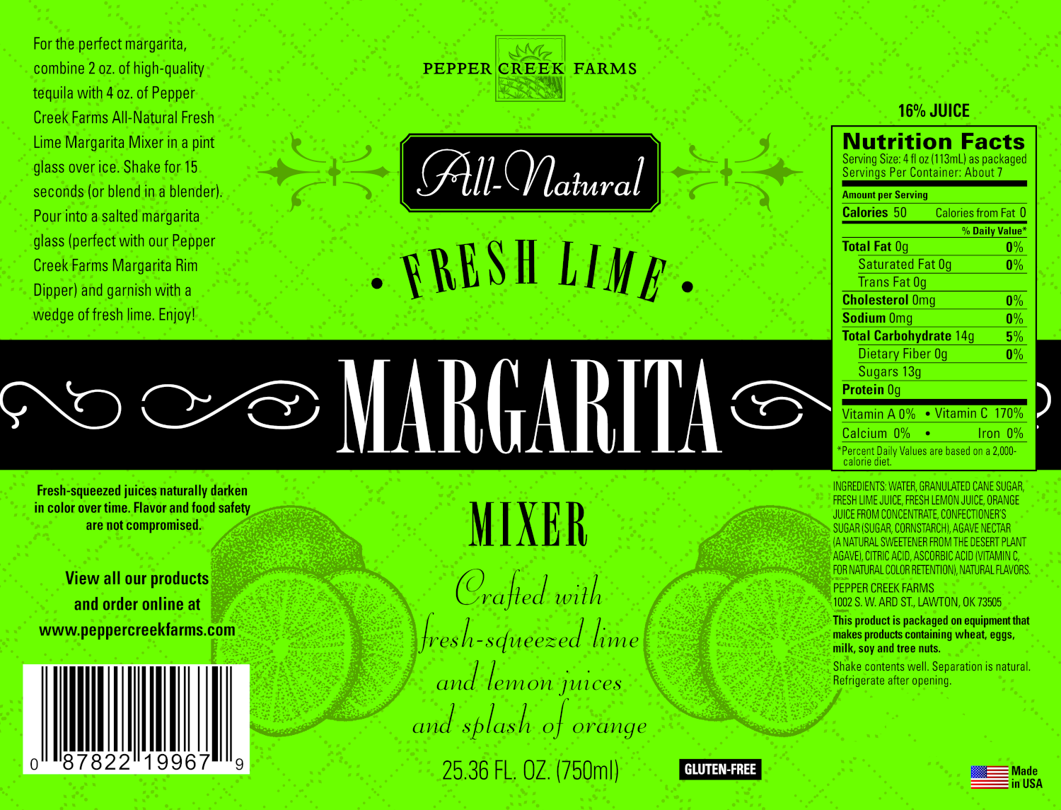 Pcf Drink Mixers Margarita Lime
