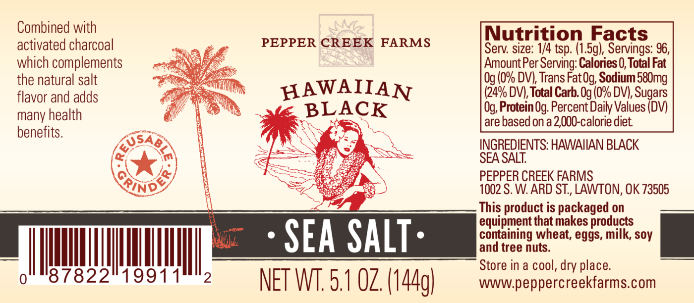 Pcf Hawaiian Black Salt Grinder
