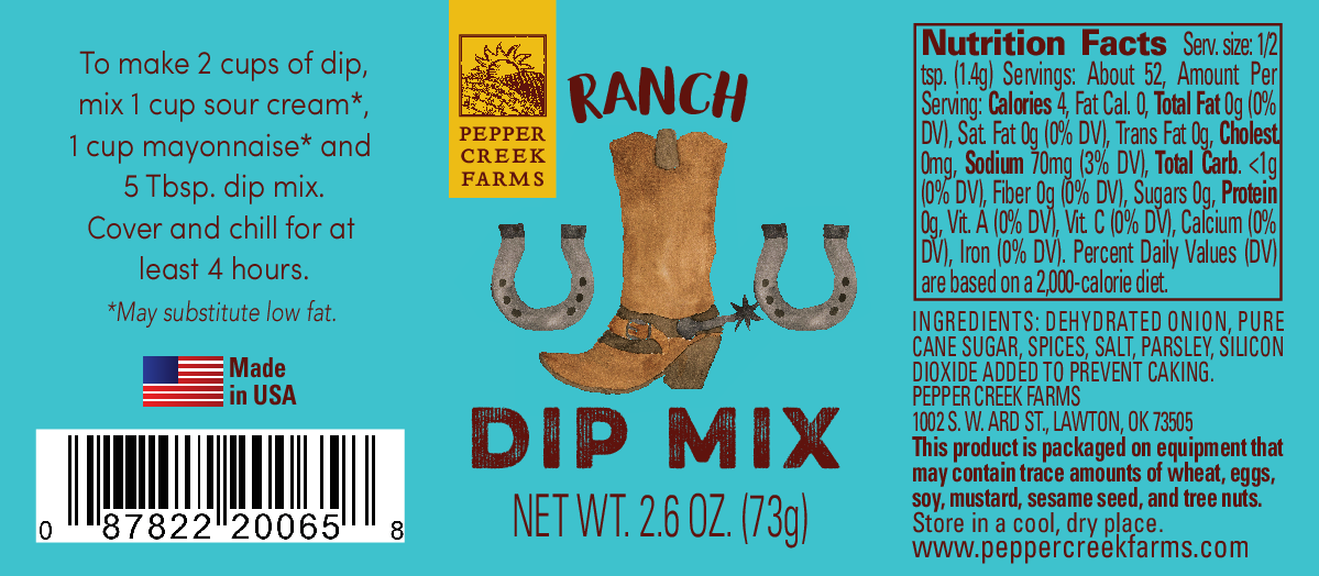 Ranch Pcf Dip Mixes Sm Fr Sq