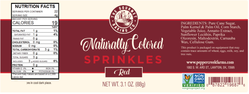 Red No Dk Round Naturally Colored Sprinkles Nongmo