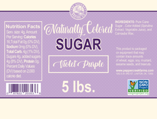 Revised Ne Naturally Colored Non Gmo Purple Sugar Lb Shipping Labels