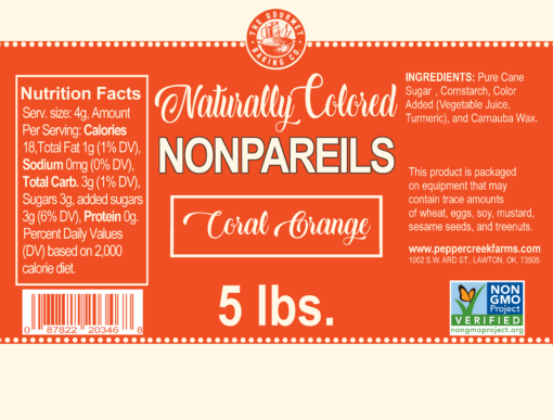 Revised Ne Naturally Colored Non Gmo Orange Nonpareil Lb Shipping Labels