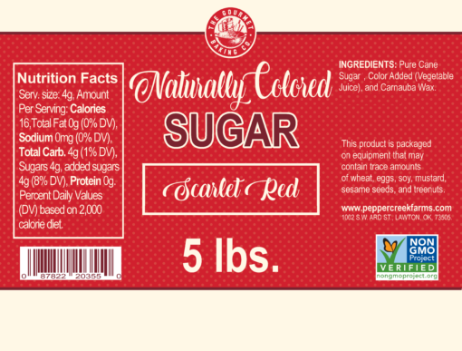 Revised Ne Naturally Colored Non Gmo Red Sugar Lb Shipping Labels