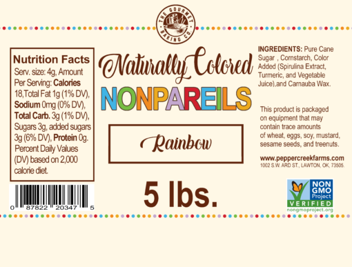 Revisednew Naturally Colored Non Gmo Rainbow Nonpareil Lb Shipping Labels