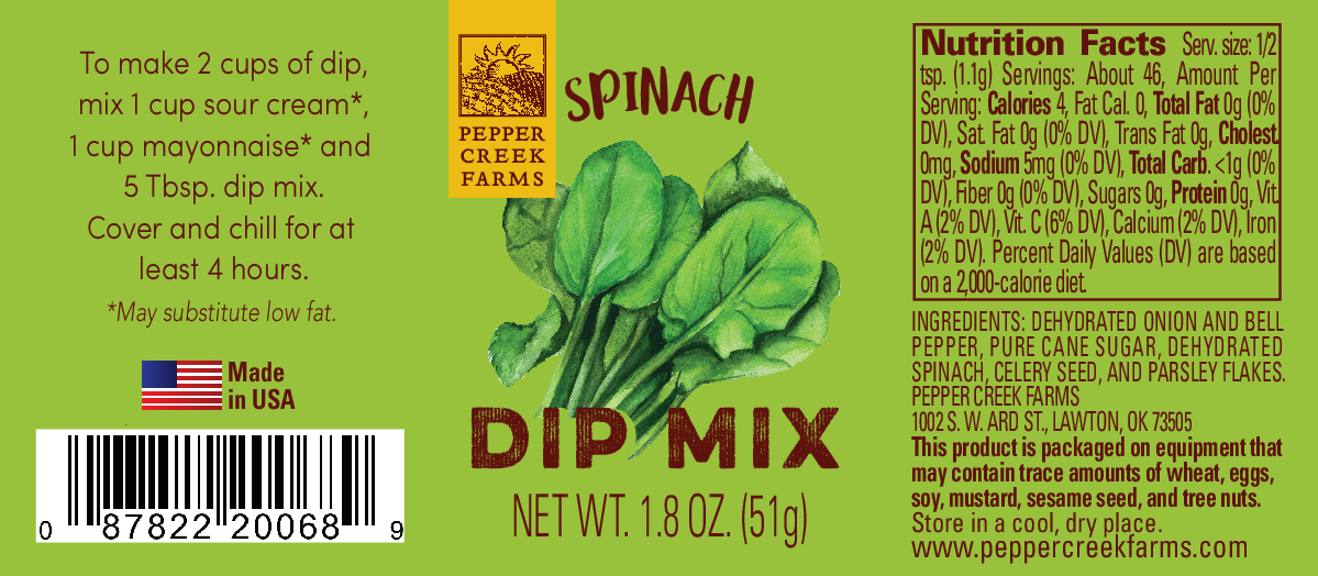 Spinach Pcf Dip Mixes Sm Fr Sq