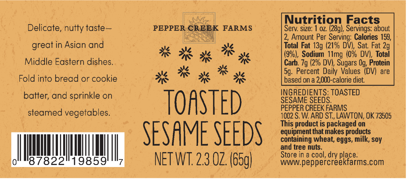 Toasted Sesame Seeds New Net Wt Pcf