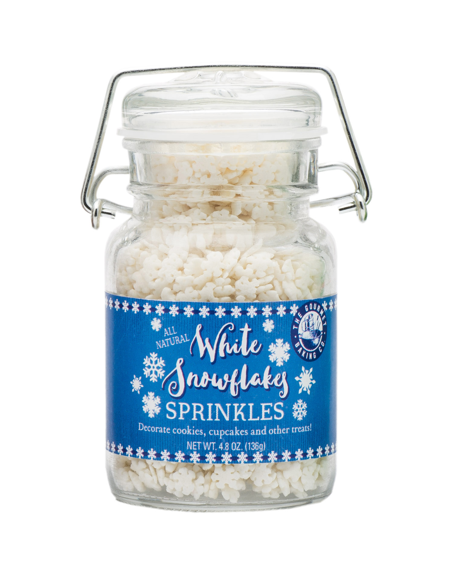 Holiday White Snowflake Sprinkles 1LB Bag