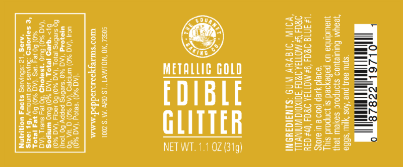 Celebakes Edible Decroating Glitter Metallic Gold .25oz