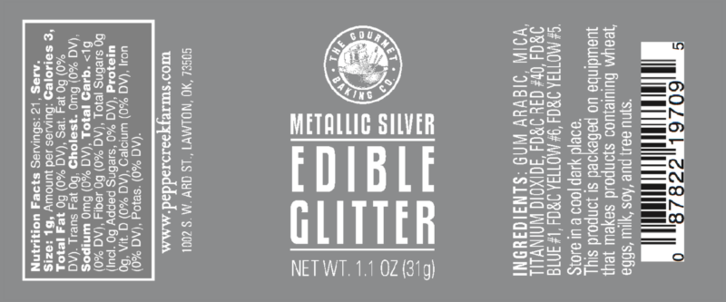Metallic Silver Edible Glitter – Pepper Creek Farms