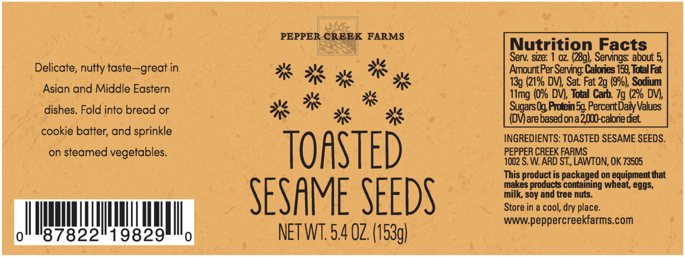 Z Copper Top Toasted Sesame Seeds