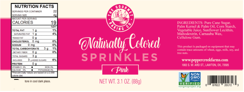 Pink Nodk Round Naturally Colored Sprinkles Nongmo