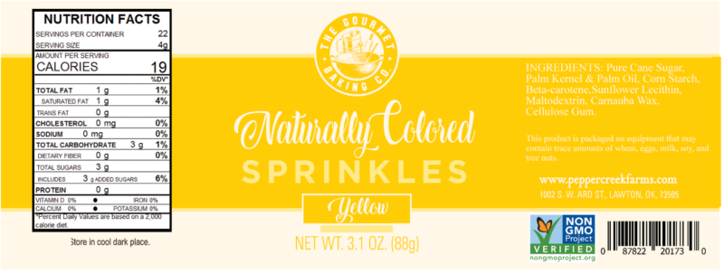 Yellow No Dk Round Naturally Colored Sprinkles Nongmo