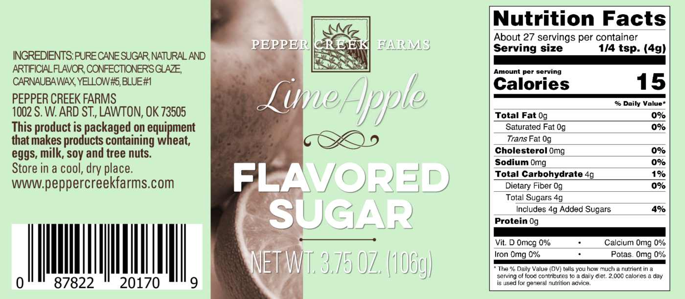 Lime Apple Flavored Sugar