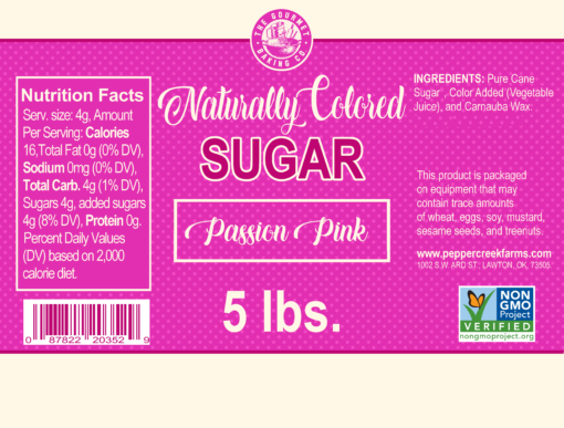 Revised Ne Naturally Colored Non Gmo Pink Sugar Lb Shipping Labels