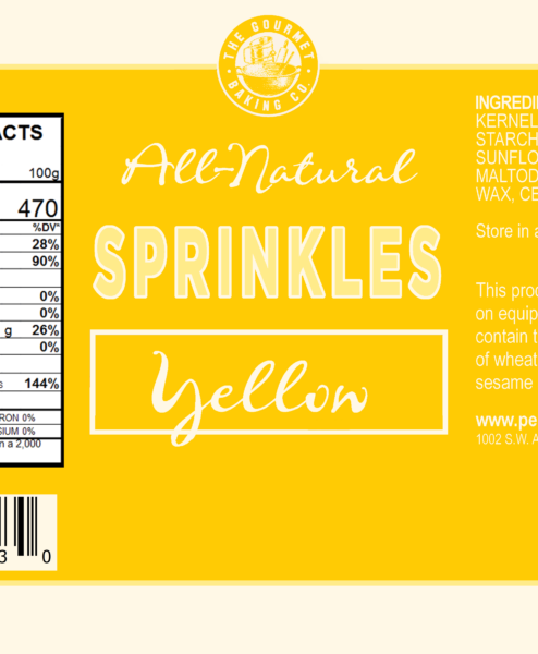 All Natural Yellow Sprinkle Shipping Labels